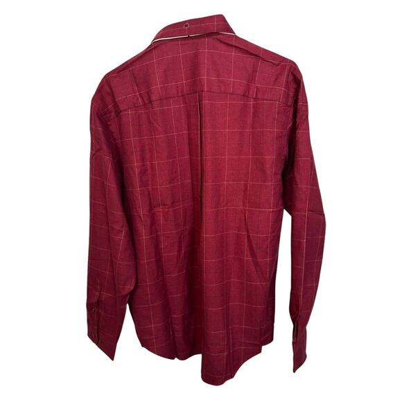 St. John's Bay Medium Jaspe Twill Shirt NWT Mens Red Button-Up JC Penney NEW - Picture 2 of 10